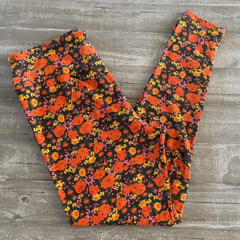 LuLaRoe Women's Simply‎ Comfortable Leggings Size Tall & Curvy Floral Print